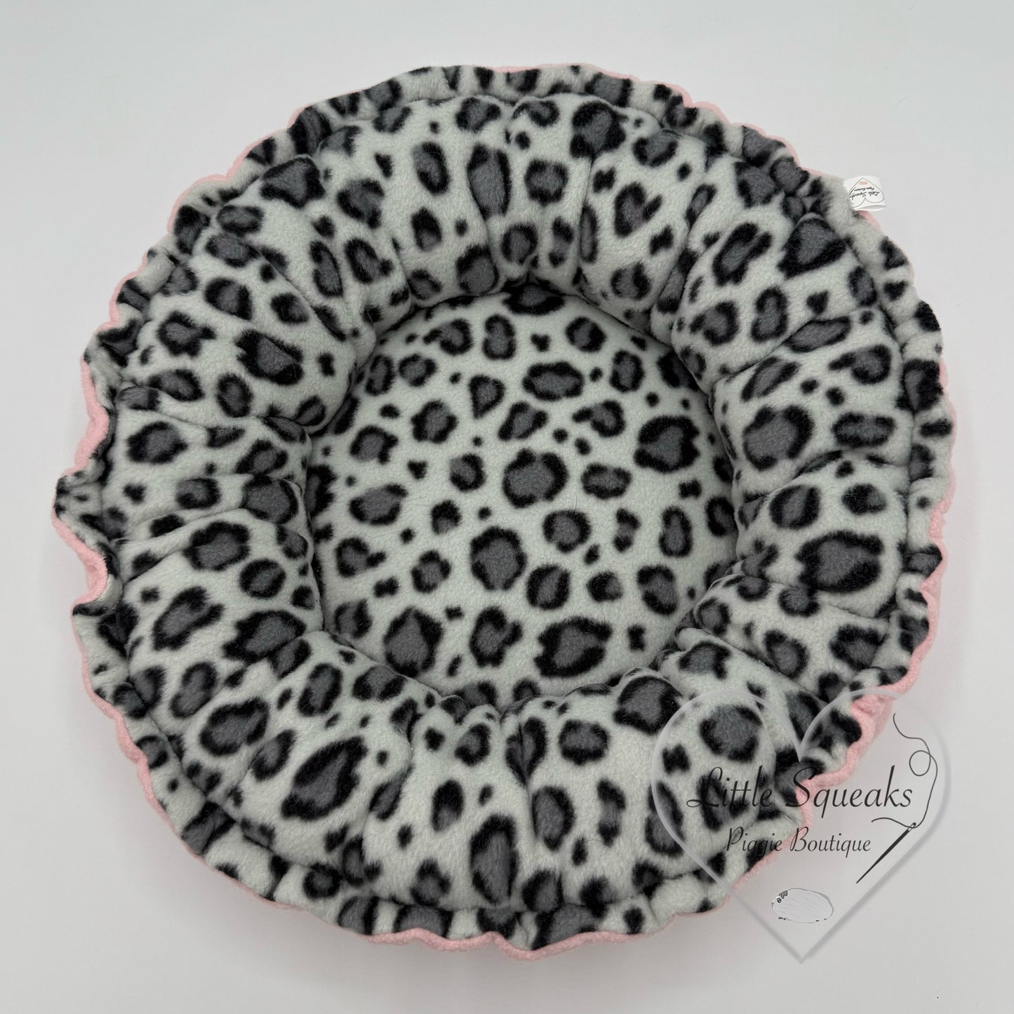 Squishy Donut Bed for Guinea Pigs - Snow Leopard