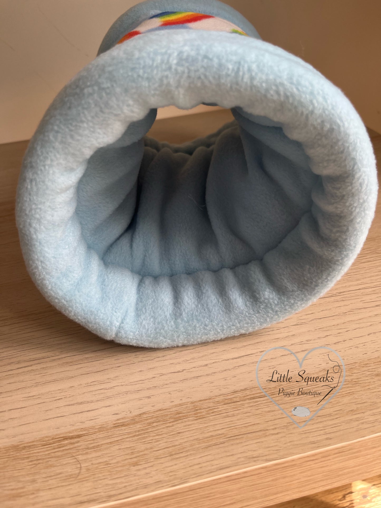 Rainbow Snuggle Tunnel ‘STAY OPEN’ - Guinea Pig Bed/Hide