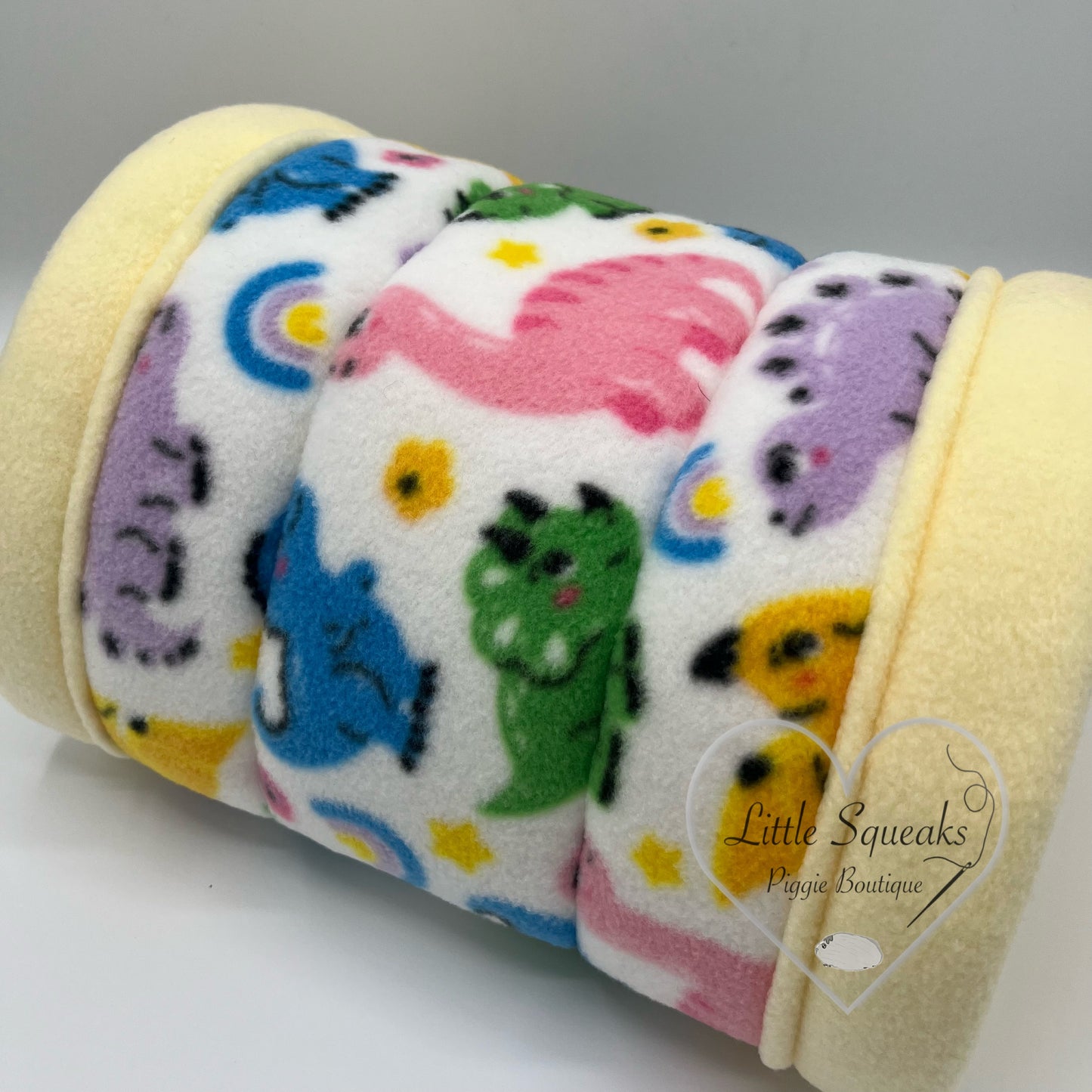 Dinosaur Cuddle Tunnel with Pee Pad - Guinea Pig Bed/Hide (Dinosaur Collection)