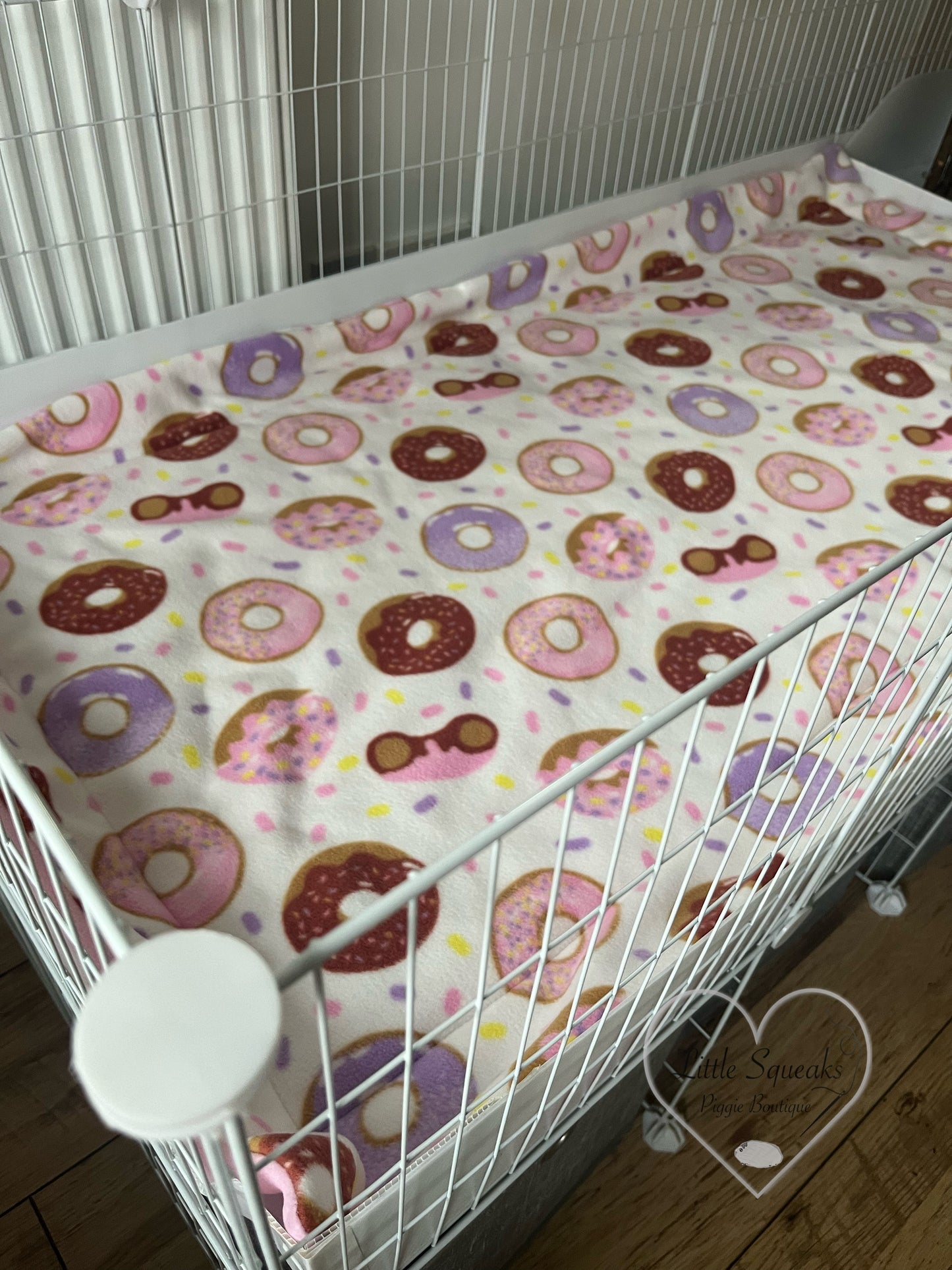 Fleece Cage Liner for Guinea Pigs - Donuts & Sprinkles