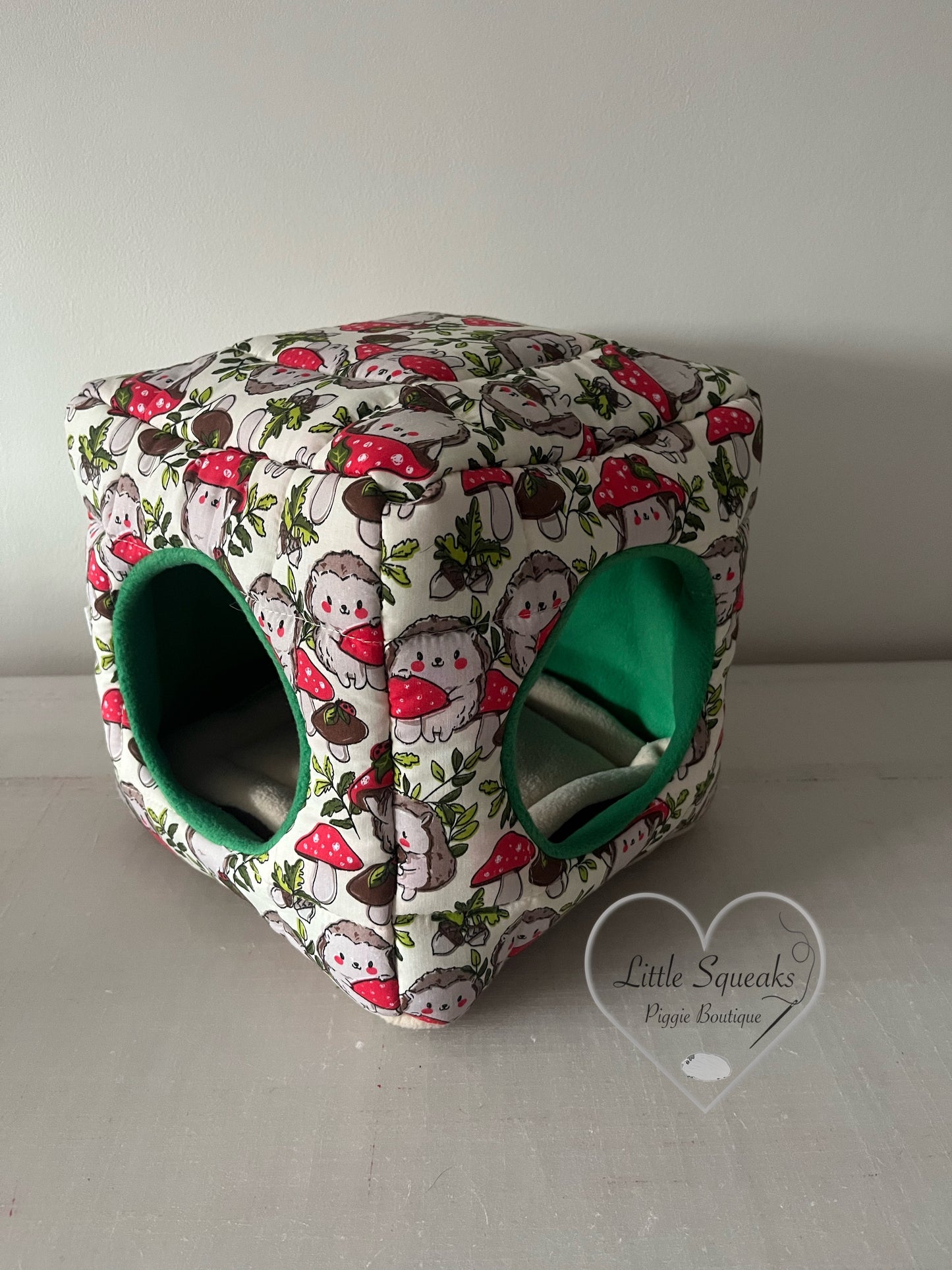 Enchanted Hedgehog Cuddle Cube - Two Entrance Guinea Pig Bed/Hide