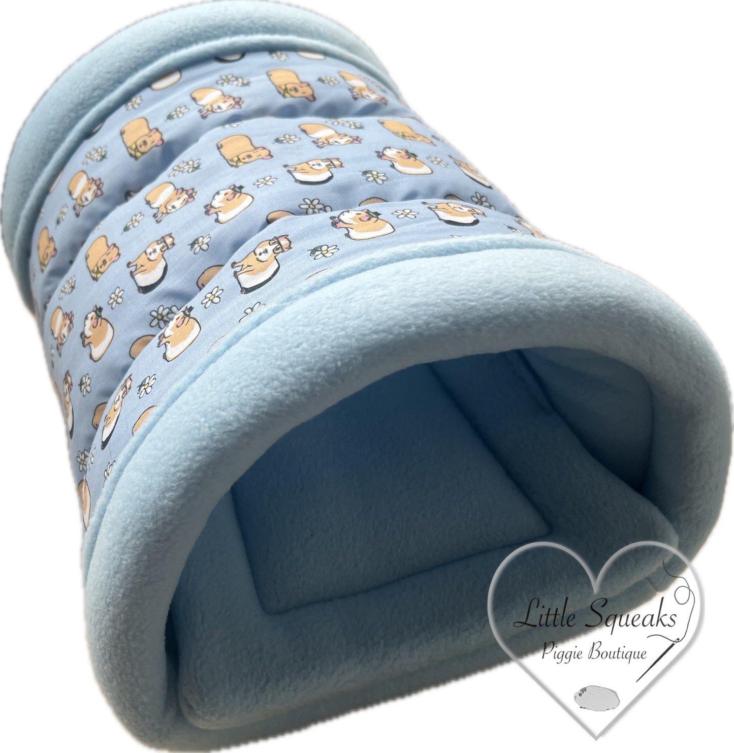 Cuddle Tunnel with Pee Pad - Guinea Pig Bed/Hide (Blue Guinea Pig Collection)