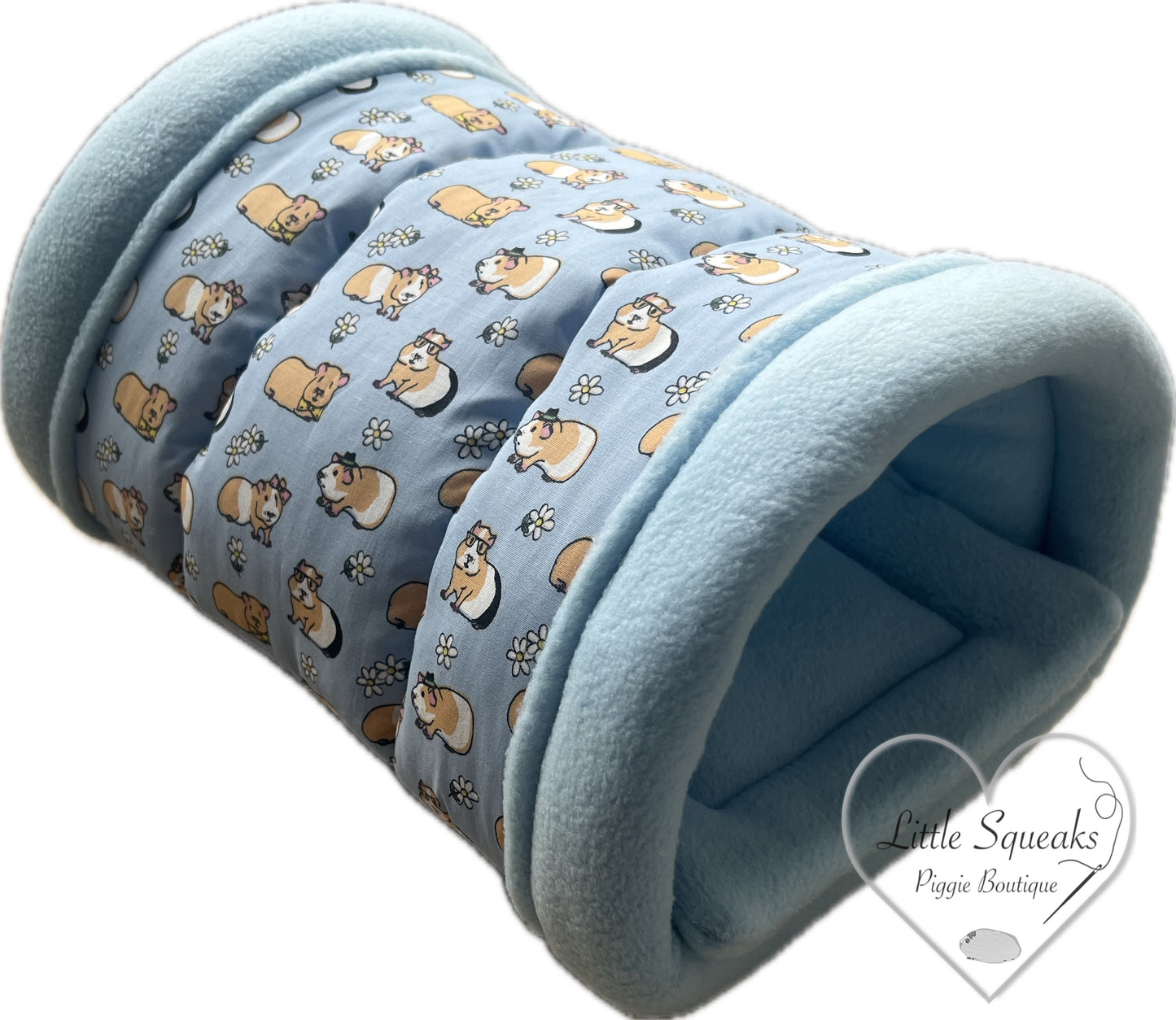Cuddle Tunnel with Pee Pad - Guinea Pig Bed/Hide (Blue Guinea Pig Collection)