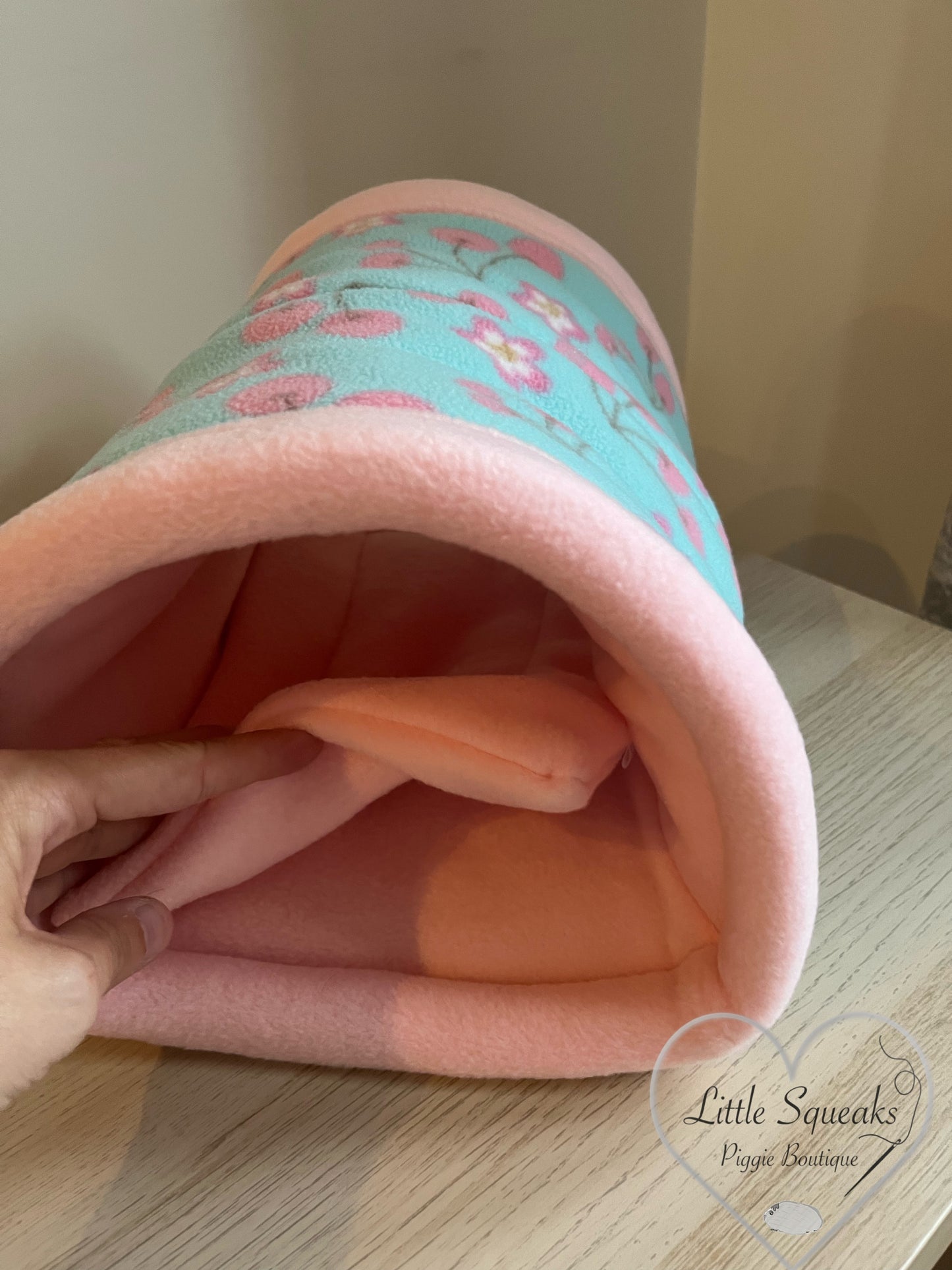 Cherry Blossom Cuddle Tunnel with Pee Pad - Guinea Pig Bed/Hide