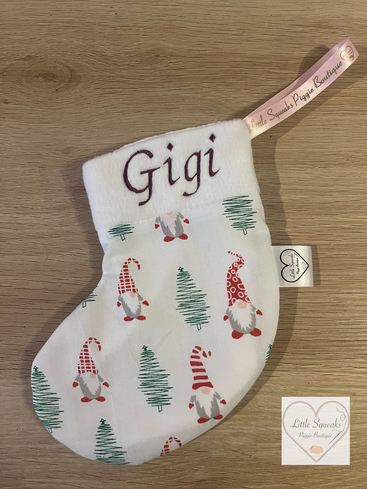 Christmas Stocking for Guinea Pigs - Personalised - Gnomes