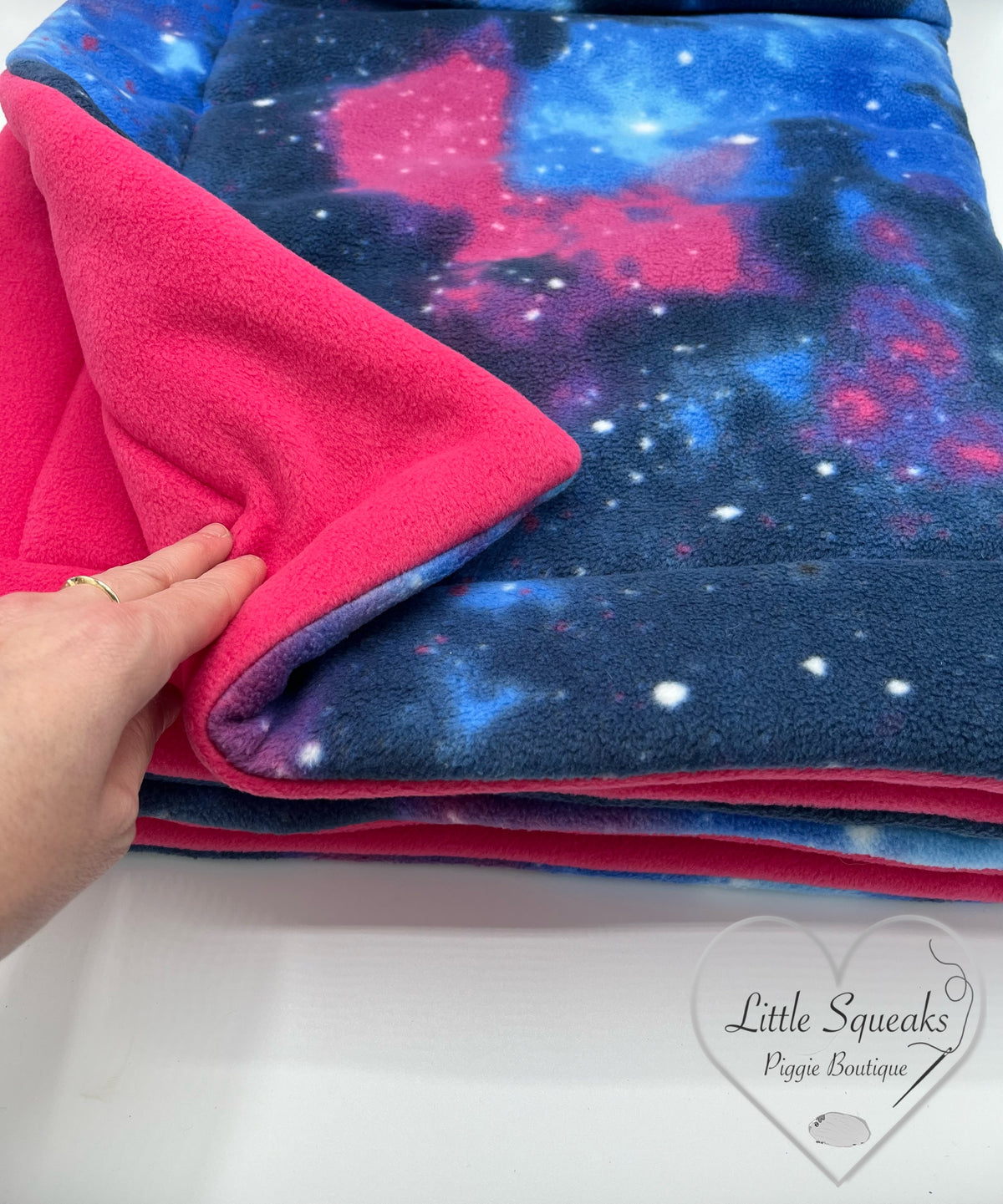 Fleece Cage Liner for Guinea Pigs - Galaxy/Bright Pink