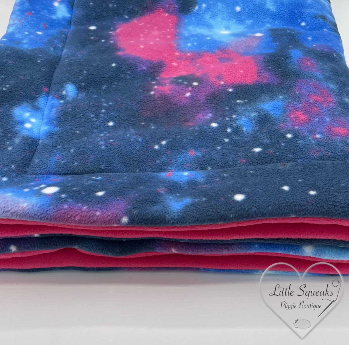Fleece Cage Liner for Guinea Pigs - Galaxy/Bright Pink