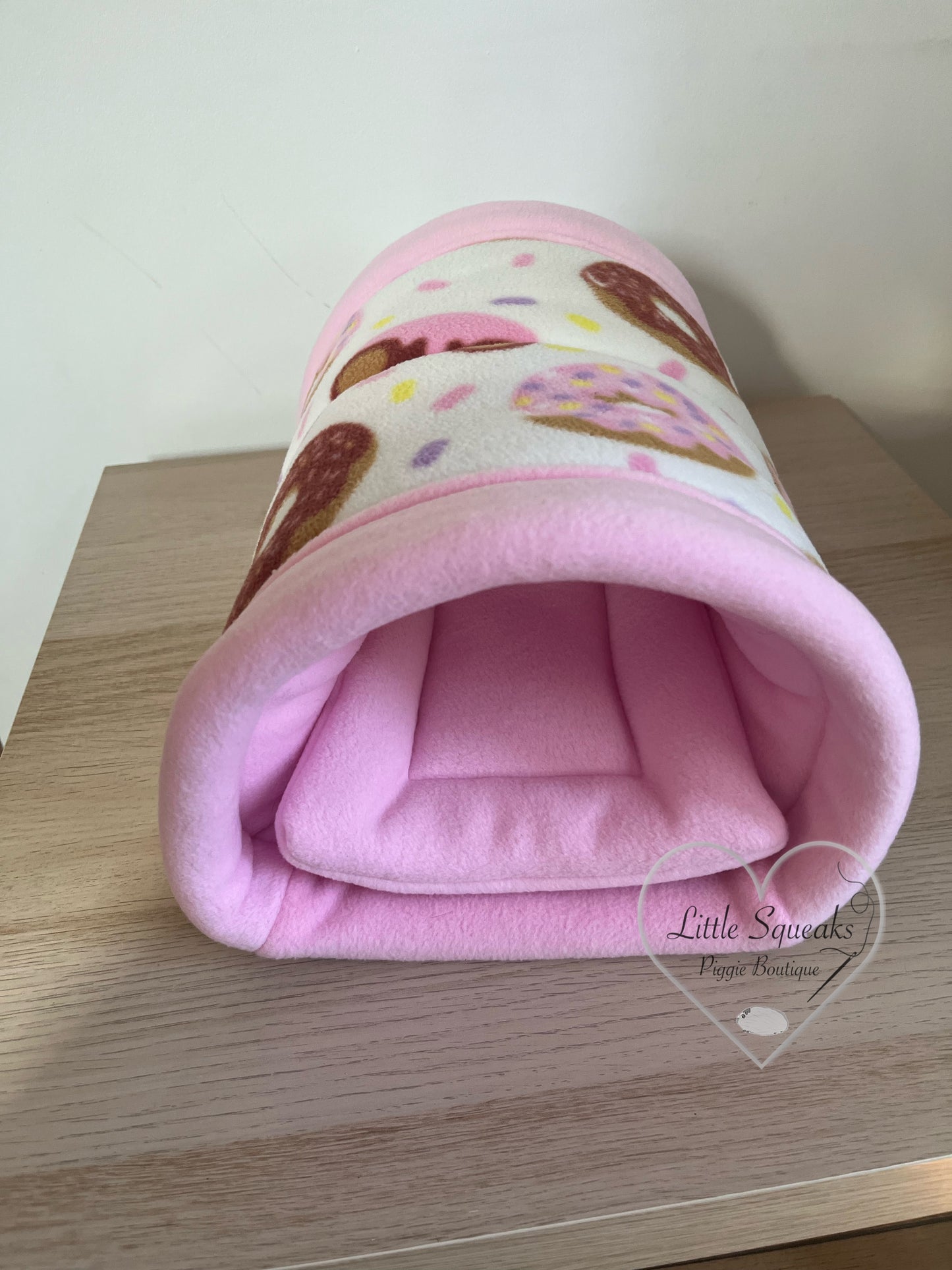 Donuts & Sprinkles Cuddle Tunnel with Pee Pad - Guinea Pig Bed/Hide