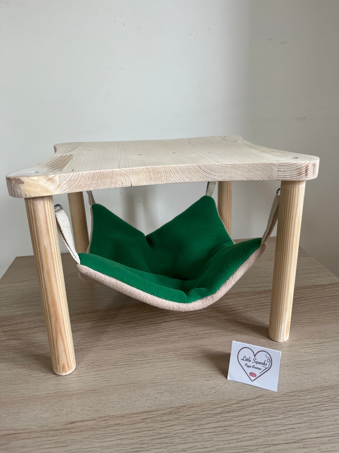Wooden Hammock Stand with Hammock Pad (Enchanted Hedgehog Collection) for Guinea Pigs
