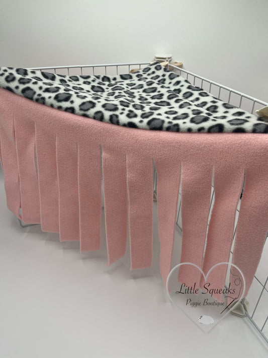 Snow Leopard Corner Forest Fleece - Guinea Pig Hide/Hideout