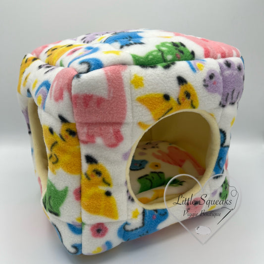 Dinosaur Cuddle Cube - Two Entrance Guinea Pig Bed/Hide (Dinosaur Collection)