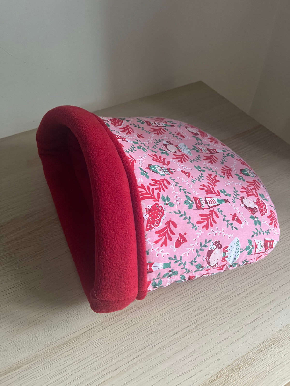Christmas Stay Open Snuggle Sack - Guinea Pig Bed/Hide (Nutcracker-Pink)