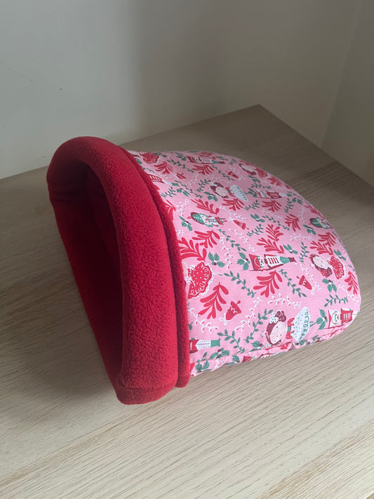 Christmas Stay Open Snuggle Sack - Guinea Pig Bed/Hide (Nutcracker-Pink)