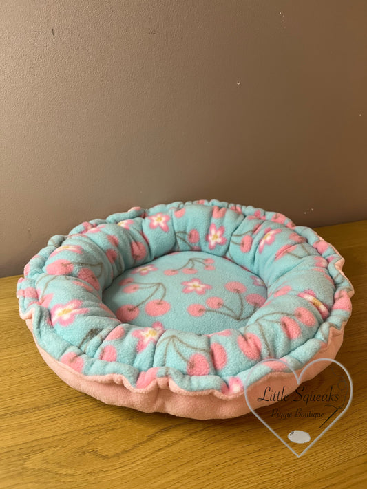 Squishy Donut Bed for Guinea Pigs - Cherry Blossom