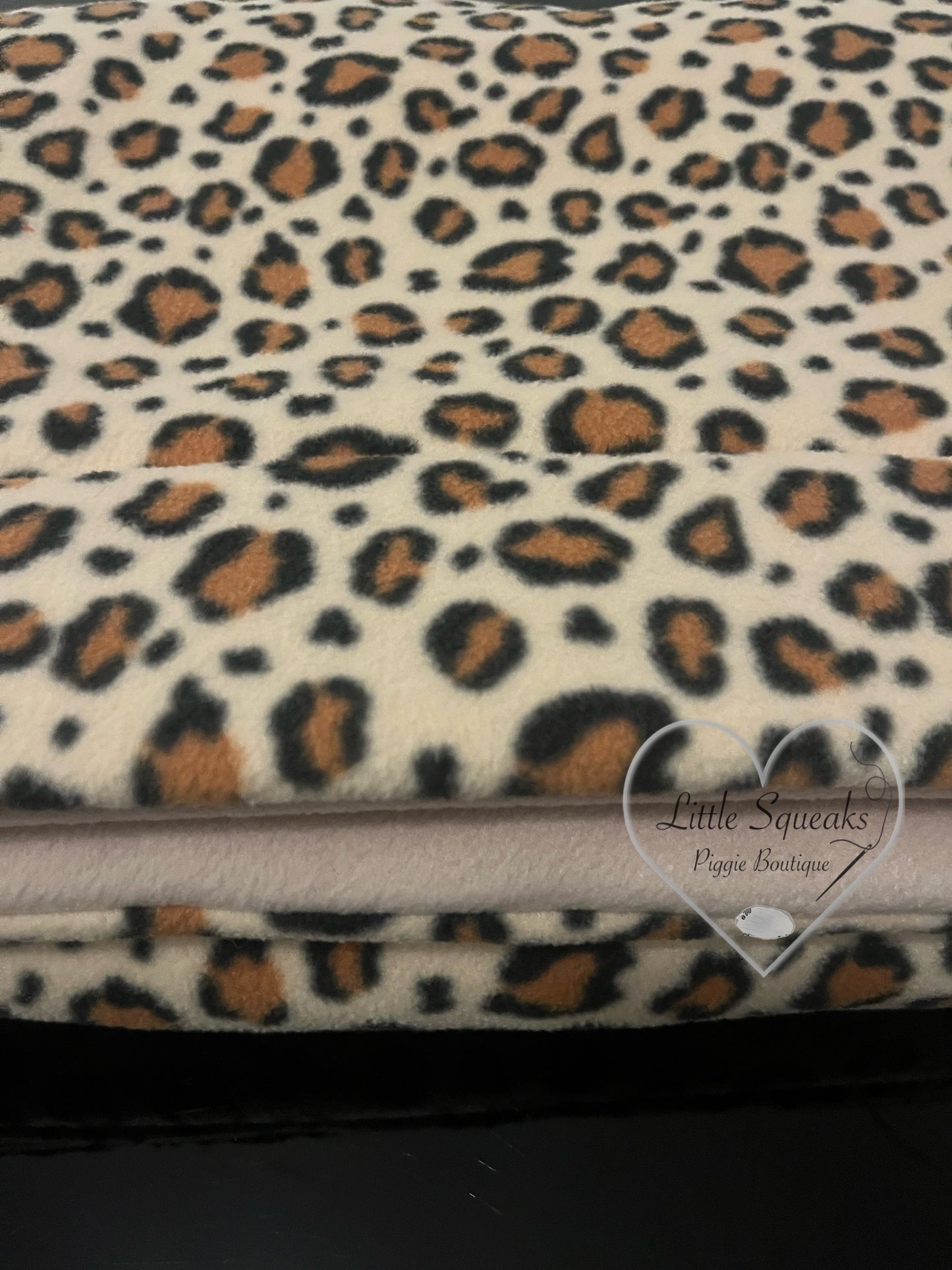 Fleece Cage Liner for Guinea Pigs - Tan Leopard