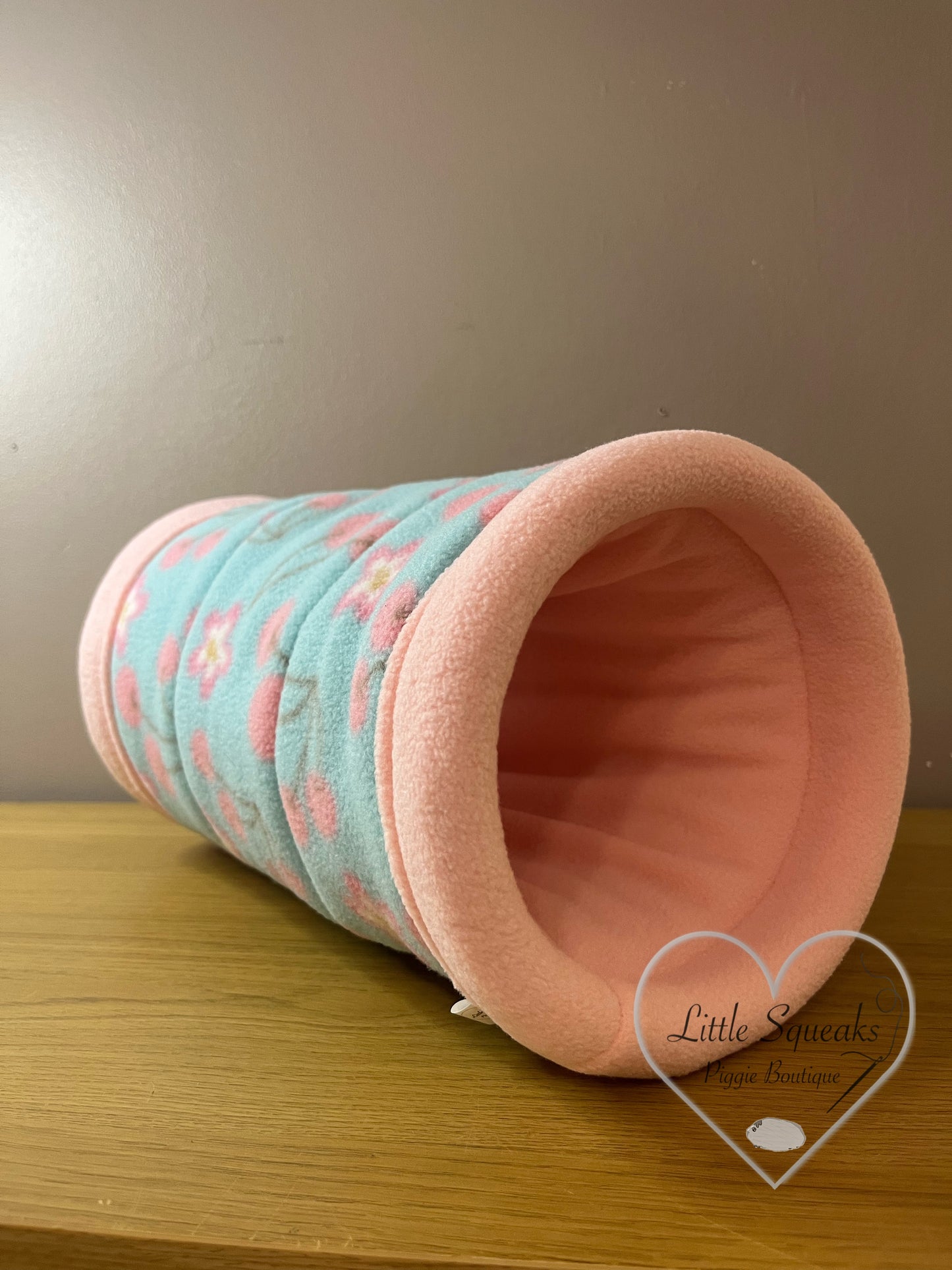 Cherry Blossom Snuggle Tunnel ‘STAY OPEN’ - Guinea Pig Bed/Hide