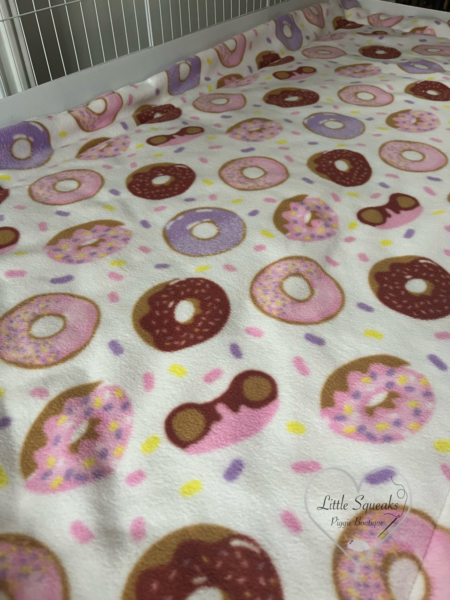 Fleece Cage Liner for Guinea Pigs - Donuts & Sprinkles