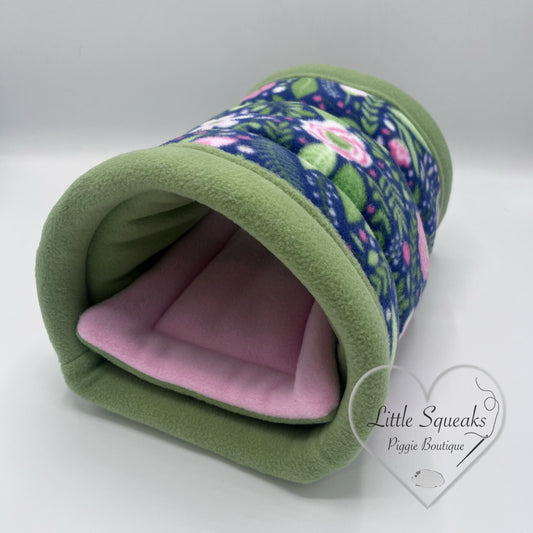 Flower Garden Cuddle Tunnel with Pee Pad - Guinea Pig Bed/Hide