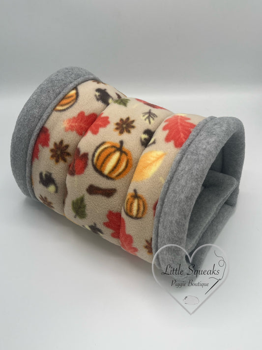 Autumn Spice Cuddle Tunnel with Pee Pad - Guinea Pig Bed/Hide