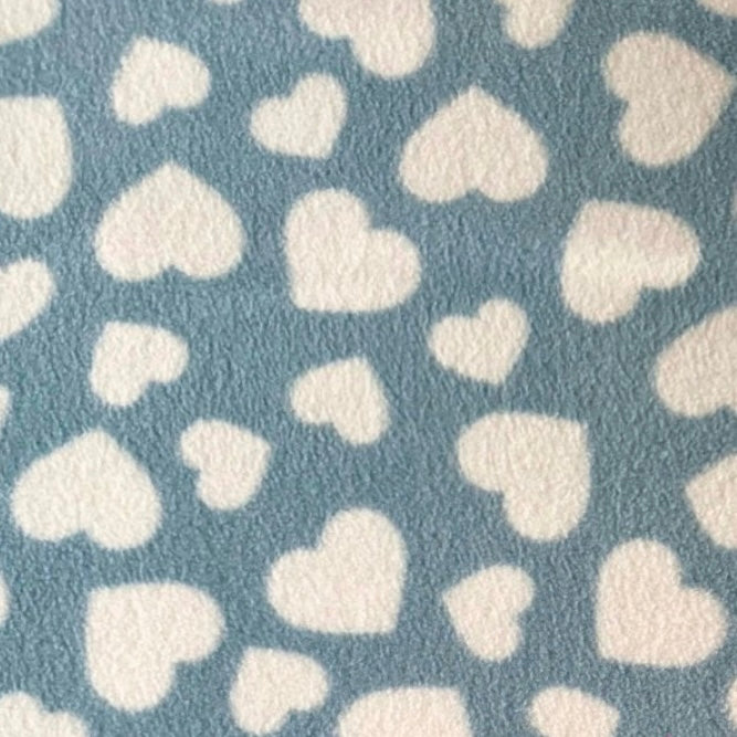 Custom size Fleece Cage Liner for Guinea Pigs - Blue Hearts 16925H