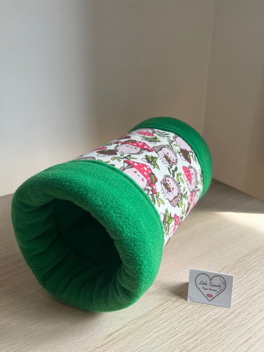 Enchanted Hedgehog Collection Snuggle Tunnel ‘STAY OPEN’ (New Design) - Guinea Pig Bed/Hide