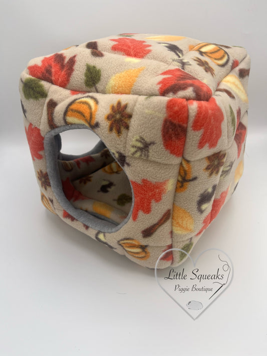 Autumn Spice Cuddle Cube - Two Entrance Guinea Pig Bed/Hide