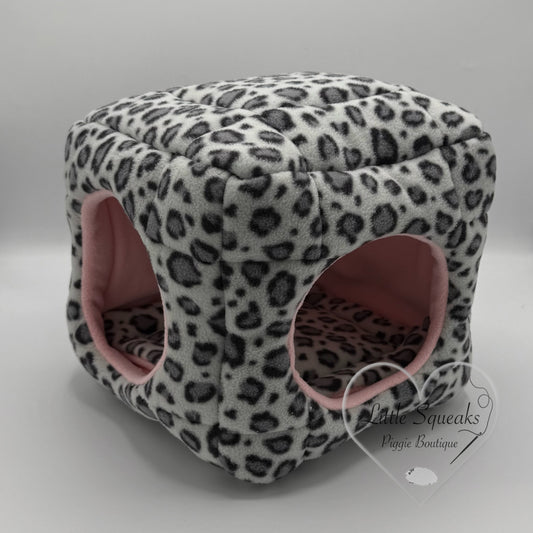 Snow Leopard Cuddle Cube - Two Entrance Guinea Pig Bed/Hide