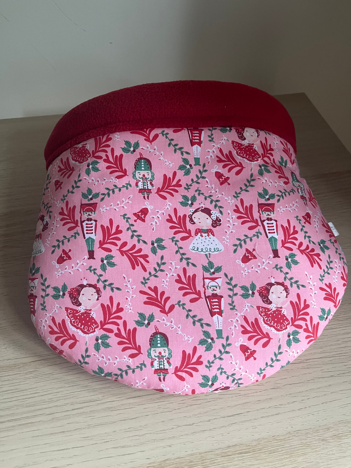 Christmas Stay Open Snuggle Sack - Guinea Pig Bed/Hide (Nutcracker-Pink)