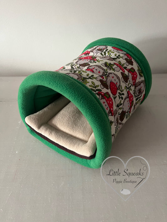 Cuddle Tunnel with Pee Pad - Guinea Pig Bed/Hide (Enchanted Hedgehog Collection)
