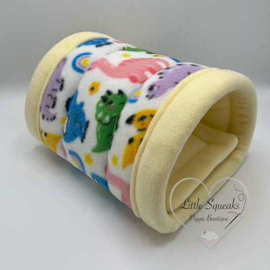 Dinosaur Cuddle Tunnel with Pee Pad - Guinea Pig Bed/Hide (Dinosaur Collection)