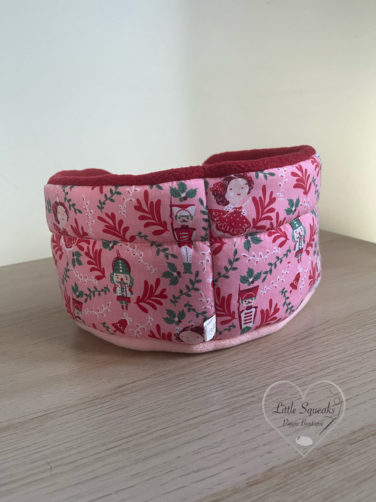 Christmas Cuddle Cup - Guinea Pig Bed/Hide (Nutcracker-Pink)