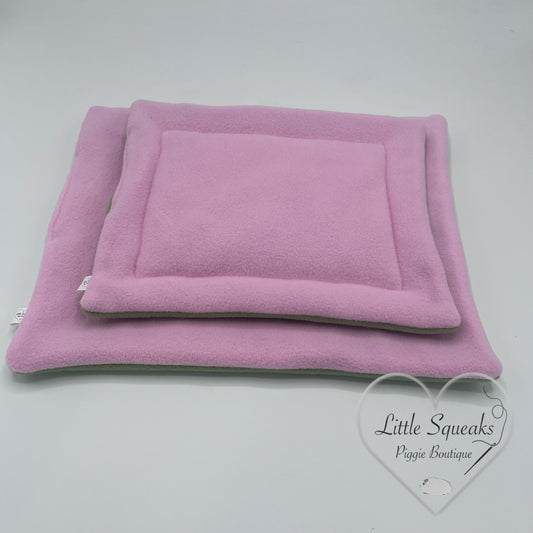 Baby Pink/Green Pee Pad for Guinea Pigs (Flower Garden Collection)