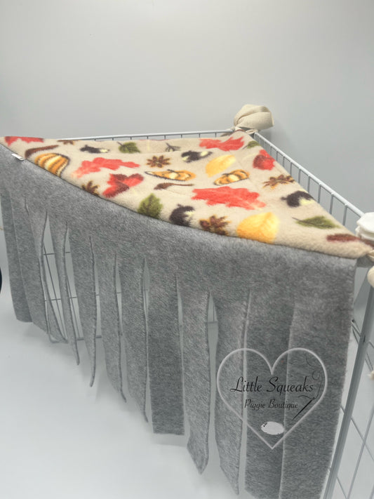 Autumn Spice Corner Forest Fleece - Guinea Pig Hide/Hideout
