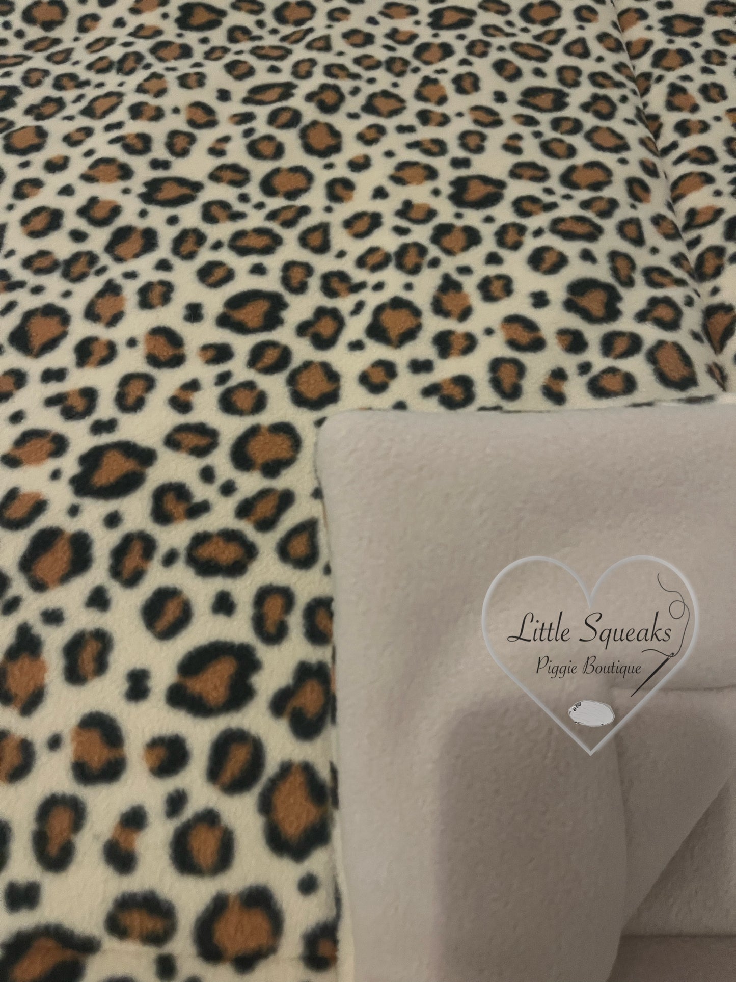 Fleece Cage Liner for Guinea Pigs - Tan Leopard