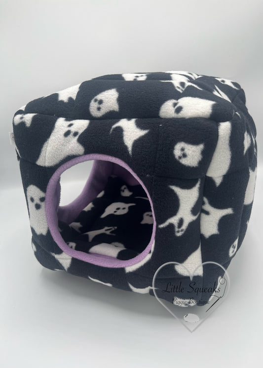 Spooky Ghosts Cuddle Cube - Two Entrance Guinea Pig Bed/Hide