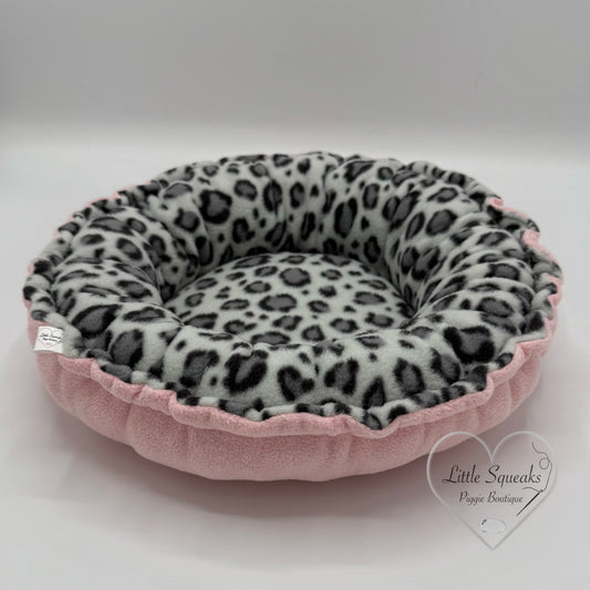 Squishy Donut Bed for Guinea Pigs - Snow Leopard