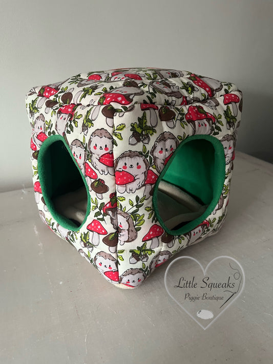 Enchanted Hedgehog Cuddle Cube - Two Entrance Guinea Pig Bed/Hide