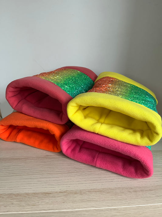 Rainbow Glimmer Snuggle Tunnel ‘SOFT and SQUISHY’ - Guinea Pig Bed/Hide