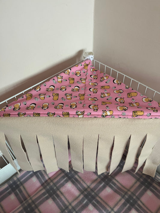 Pink Guinea Pig Corner Forest Fleece - Hide/Hideout