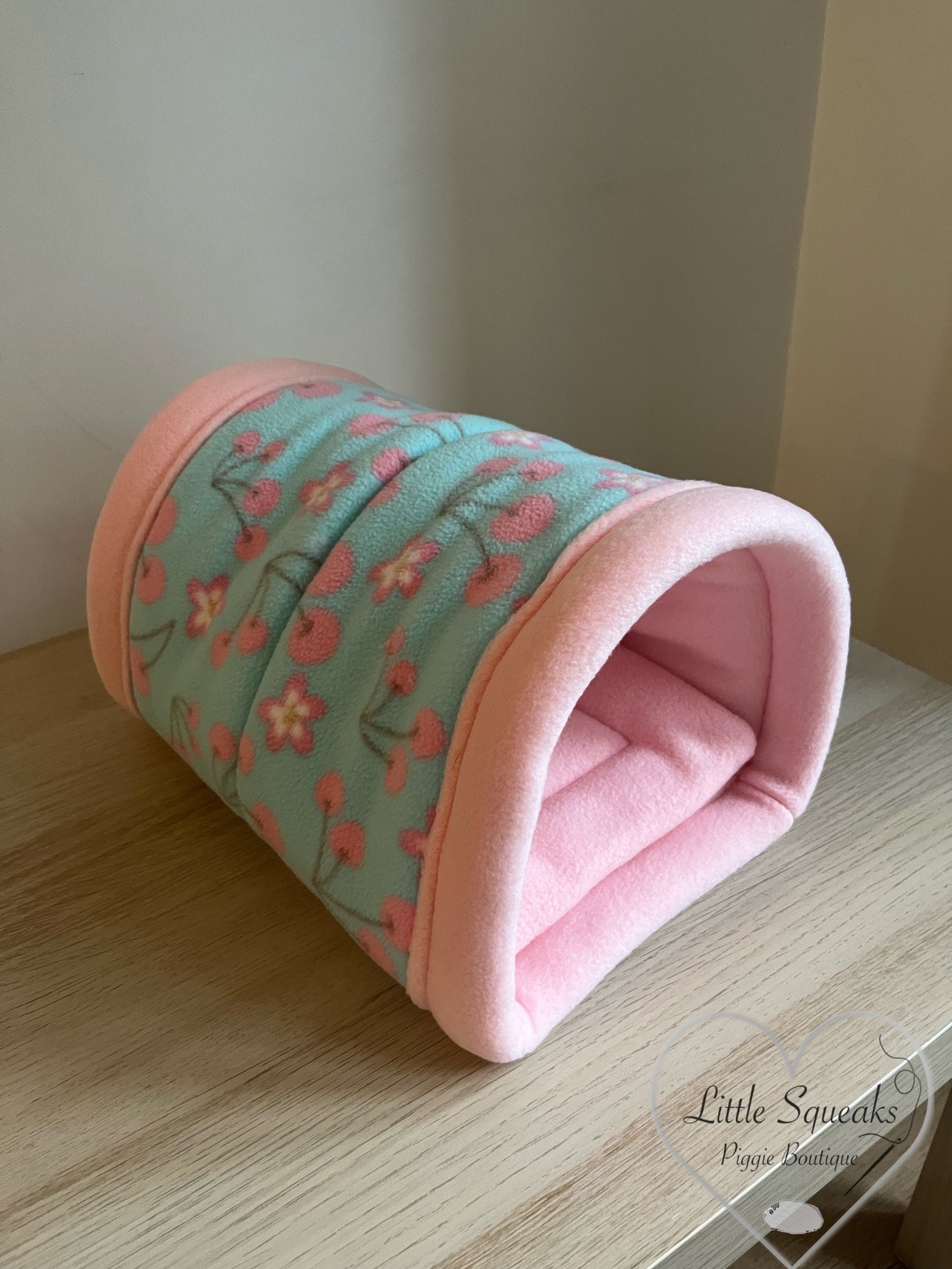 Cherry Blossom Cuddle Tunnel with Pee Pad - Guinea Pig Bed/Hide