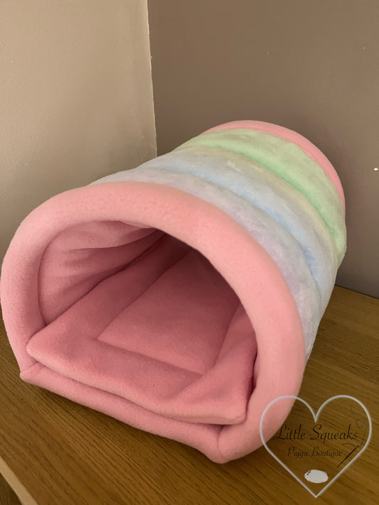 Cuddle Tunnel with Pee Pad - Guinea Pig Bed/Hide (Unicorn Dreams)