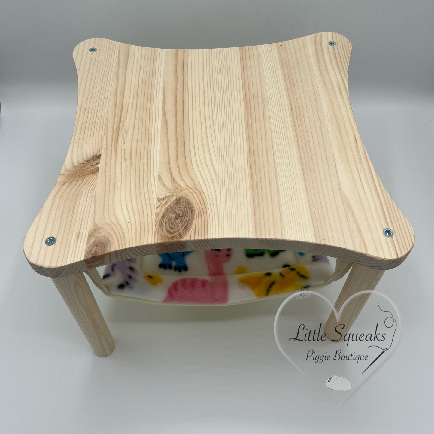 Wooden Hammock Stand with Hammock Pad (Dinosaur Collection) for Guinea Pigs