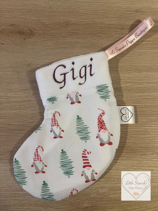 Christmas Stocking for Guinea Pigs - Personalised - Gnomes
